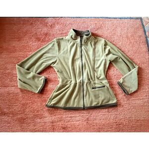 Mirror Image Sage Green Zip Jacket Cozy Cotton Blend Lounge Size M